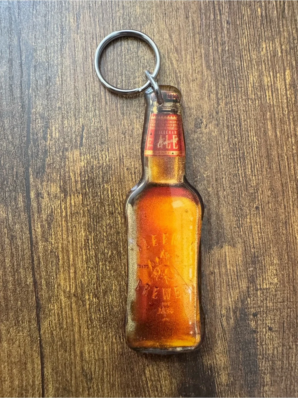 Vintage Sleeman Brewery Beer Bottle Advertising Acrylic Keychain‎ Breweriana